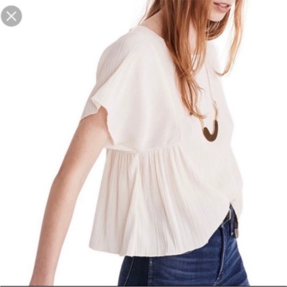 Madewell | white pleated blouse